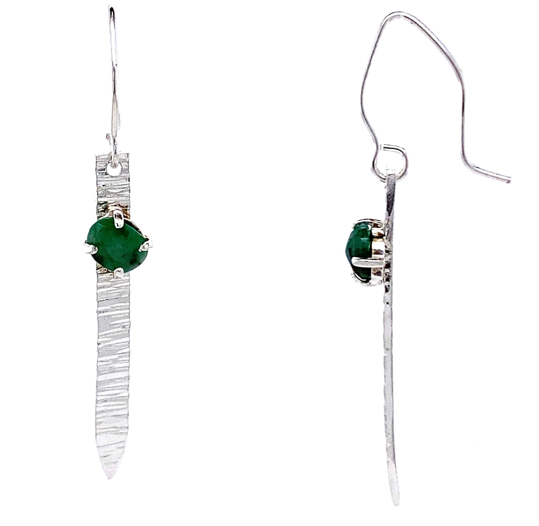 The Leap™ Sterling Silver Emerald Gemstone Earrings