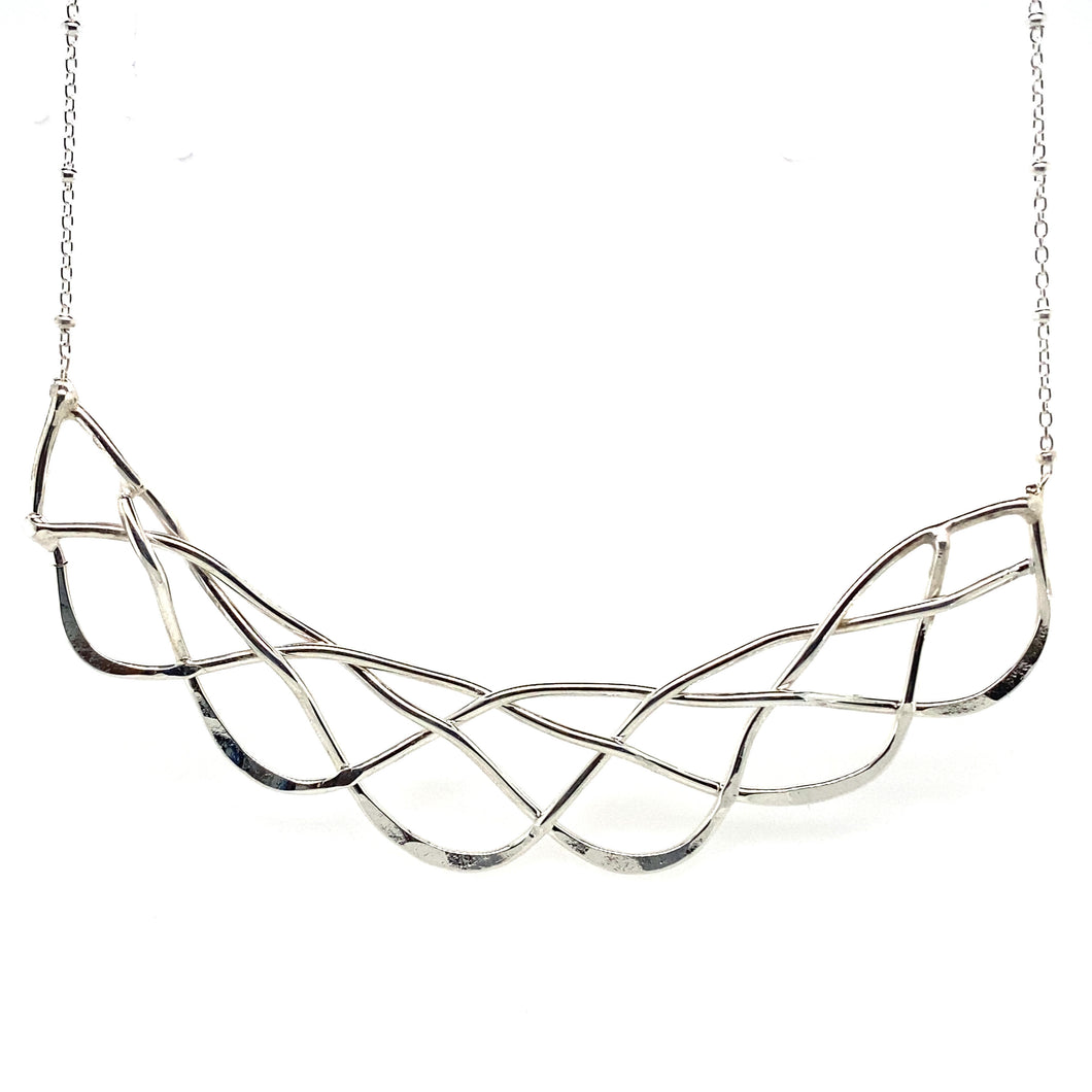 Handmade Sterling Silver Braided Necklace