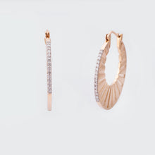 Load image into Gallery viewer, The Hard Working Mother™ 14k Gold Diamond Hoop Earrings
