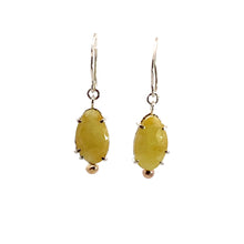 Load image into Gallery viewer, First Year in Business™ Handmade Sterling Silver &amp; 14k Gold Yellow Sapphire Earrings
