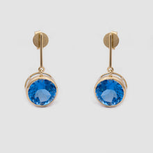Load image into Gallery viewer, The Optimist™ 14K Gold Blue Topaz Earrings
