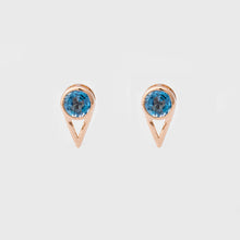 Load image into Gallery viewer, First Job™ 14K Gold Stud Blue Topaz Earrings
