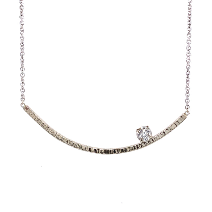 14k Single Diamond Bar Necklace